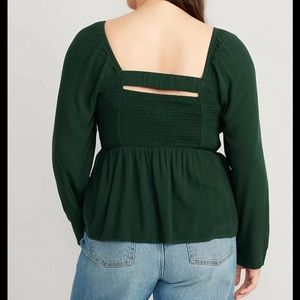 Old Navy Green Peplum Blouse - NWOT